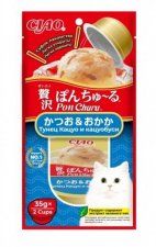 Лакомство INABA для кошек, с тунцом Кацуо и Кацуобуси, ЧАО ПОН ЧУРУ, 2х35 г