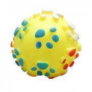 Игрушка Мяч Лапка пищащий для собак, жёлтый, 6,5 см