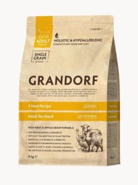 Корм GRANDORF, для стерилизованных кошек, 4 мяса, Meat PROBIOTIC STERILISED, 8 кг