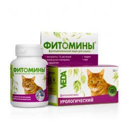Фитомины для кошек, урологические, 100 шт