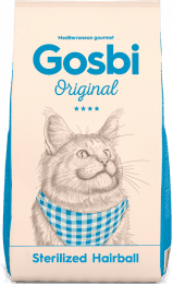Корм GOSBI Original Cat Sterilized Hairball для кошек после стерилизации/кастрации, выведение комков шерсти, 1 кг