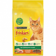 Корм FRISKIES для домашних кошек, с курицей и полезными овощами, 1,5 кг