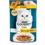 Пауч Gourmet Перл Желе-Де-Люкс для кошек, с курицей в желе, 75 г