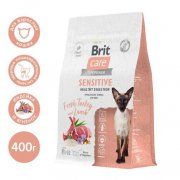 Корм Brit Care для здорового пищеварения взрослых кошек с индейкой и ягненком, Sensitive Healthy Digestion, 400 г