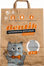 Наполнитель Bentik Классический бентонитовый комкующийся, 4 кг