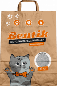 Наполнитель Bentik Классический бентонитовый комкующийся, 4 кг