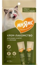 Лакомство Мнямс для кошек, с уткой и тунцом Кацуо, 4х15 г