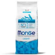 Корм Monge для взрослых собак всех пор, низкокалорийный, лосось и рис, Dog Speciality Line Light, 12 кг