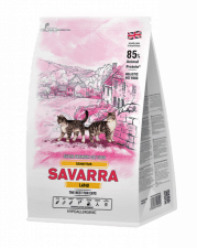 Корм SAVARRA Sensitive Cat для взрослых кошек с чувствительным пищеварением, ягненок и рис, 2 кг
