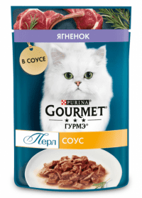 Пауч Гурмэ Perle для взрослых кошек, с ягненком в соусе, 75 г