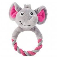 Игрушка Слоник для щенков мягкая с кольцом , PUPPY, d90 / 160 мм
