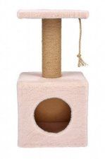 Домик-когтеточка Kogti для кошек многоуровневый, бежевый, Кубик, 32х32х33 см