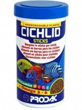 Корм PRODAC для декоративных мелких видов цихлид, CICHLID STICKS, 250 мл, 90 г