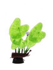 Пластиковое растение Barbus Лилия Зелёная с цветком, 10 см