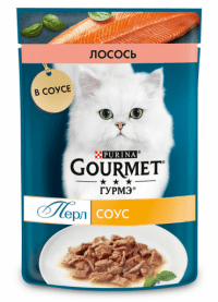 Пауч Гурмэ Perle для взрослых кошек, с лососем в соусе, 75 г