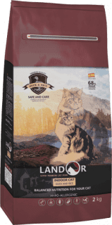 Корм Landor, для живущих в помещении кошек, со вкусом утки с рисом, 2 кг