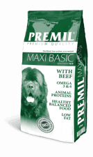 Корм PREMIL Maxi Basic premium для собак всех пород, с нормальной активностью и склонных к набору веса, 15 кг