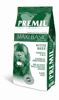 Корм PREMIL Maxi Basic premium для собак всех пород, с нормальной активностью и склонных к набору веса, 15 кг