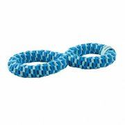 Игрушка Плетеное кольцо восьмерка для собак, голубая, диаметр 13 см