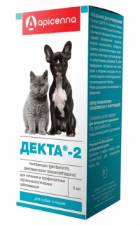 Капли Декта-2 глазные, для собак и кошек, 5 мл