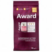 Корм AWARD для взрослых стерилизованных кошек с индейкой и курицей с добавлением клюквы и цикория, 10кг