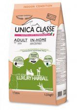 Корм Unica Classe Adult In-Home Luxury Hairball для взрослых домашних кошек, курица, 1,5 кг