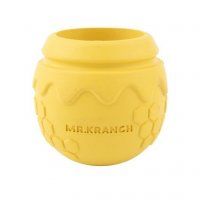 Игрушка Медовый горшочек для собак, желтая с ароматом сливок, 9х8 см