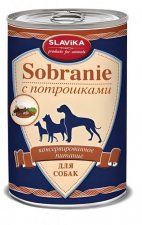 Консерва SLAVIKA для собак, с потрошками, Sobranie, 970 г