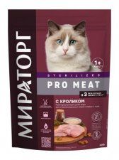 Корм Мираторг для стерилизованных кошек старше 1 года, с кроликом, Pro Meat, 400 г