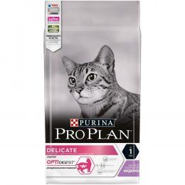 Корм Purina Pro Plan для взрослых кошек с чувствительным пищеварением с высоким содержанием индейки, 1,5 кг