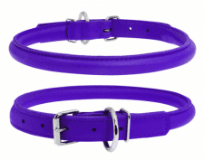 Ошейник "CoLLaR Glamour" для длинношерстных собак, кожа, фиолетовый, ш 13 мм, д 53-61 см