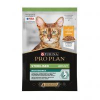 Пауч Purina Pro Plan для взрослых кошек после стерилизации/кастрации, кусочки в соусе с курицей, 85 г