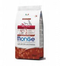 Корм Monge для взрослых собак мелких пород, с ягненком, рисом и картофелем, Speciality Line Monoprotein Mini, 2,5 кг