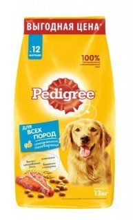 Корм Pedigree для взрослых собак всех пород, со вкусом говядины, 13 кг