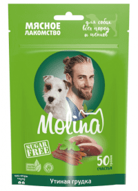 Лакомство Molina для собак всех пород и щенков, Утиная грудка, 50 г