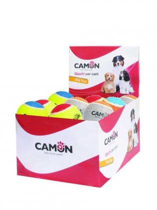 Игрушка CAMON Мячик теннисный цветной для собак, 6,2 см