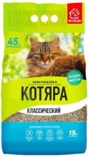 Бентонитовый комкующийся наполнитель Котяра, классический, Nature, 8 кг (19 л)