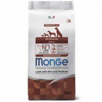 Корм Monge для взрослых собак всех пород, со вкусом ягненка, риса и картофеля, Dog Speciality Line Monoprotein, 2,5 кг