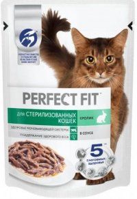 Пауч Perfect Fit для стерилизованных кошек, с кроликом в соусе, 75 г