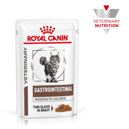 Кусочки в соусе Royal Canin, диета для кошек при заболевании желудочно-кишечного тракта, Gastro Intestinal Moderate Calorie, 85 г
