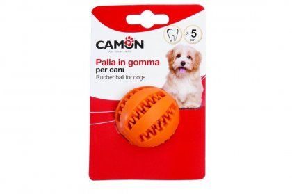 Игрушка Мячик массаж зубов из резины для собак, 5 см