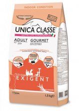 Корм Unica Classe Adult Gourmet Exigent для взрослых привередливых кошек, лосось, 1,5 кг