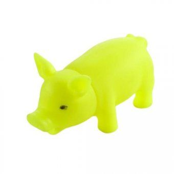 Игрушка Маленький поросёнок с пищалкой для собак, жёлтый, 9 см