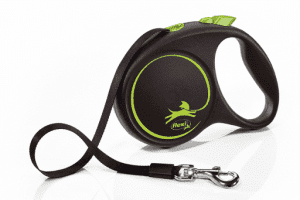 Рулетка Flexi Black Design M ременная, зеленая, 5 м