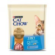 Корм Cat Chow для взрослых кошек 3 в 1, 400 г
