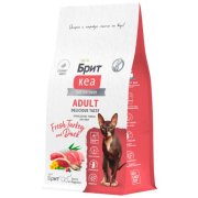 Корм Брит Кеа, для взрослых кошек, с индейкой и уткой, ADULT DELICIOUS TASTE, 1,5 кг