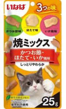 Лакомство INABA для кошек, тунец кацуобуси,морской гребешок,бульон, ЯКИМИКСУ, 25г