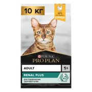Корм Purina Pro Plan для взрослых кошек с высоким содержанием курицы, Renal Plus, 10 кг