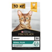 Корм Purina Pro Plan для взрослых кошек с высоким содержанием курицы, Renal Plus, 10 кг