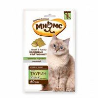 Лакомство Мнямс для кошек хрустящие подушечки с курицей и сыром, здоровье и активность, 60 г